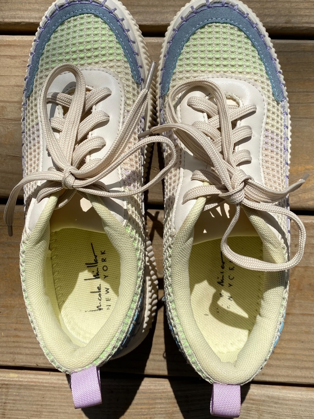 Nicole Miller Pastel Mesh Sneakers